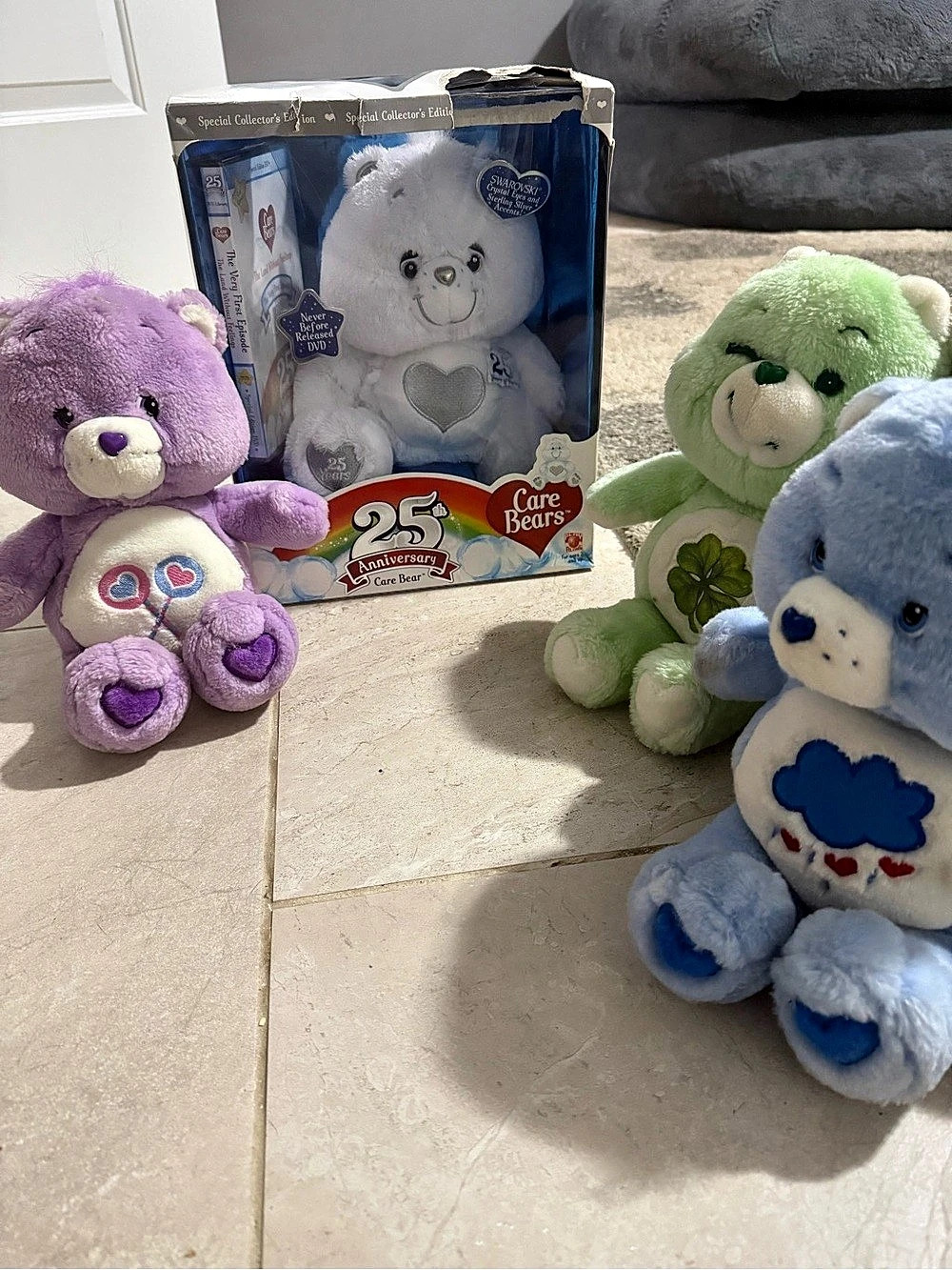 Care Bears 25th Anniversary Special Collector Edition White Bear with DVD Bear n